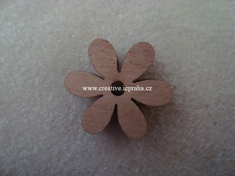 dřevo - kytka sedmikráska 2,5cm/1ks - natur